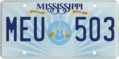 MS license plate MEU503
