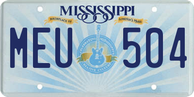 MS license plate MEU504
