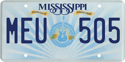 MS license plate MEU505