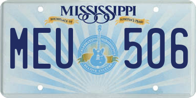 MS license plate MEU506