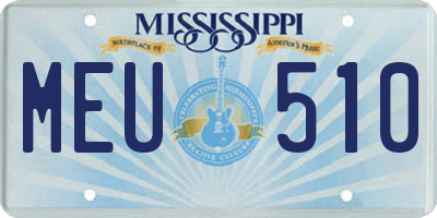 MS license plate MEU510