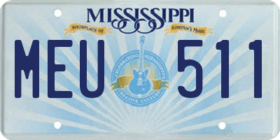MS license plate MEU511