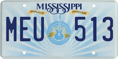 MS license plate MEU513