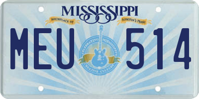 MS license plate MEU514