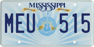 MS license plate MEU515