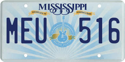 MS license plate MEU516