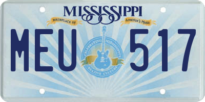 MS license plate MEU517