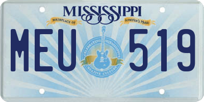 MS license plate MEU519