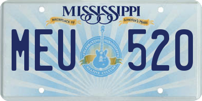 MS license plate MEU520