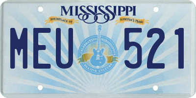 MS license plate MEU521
