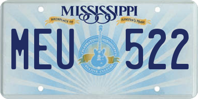 MS license plate MEU522