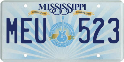 MS license plate MEU523