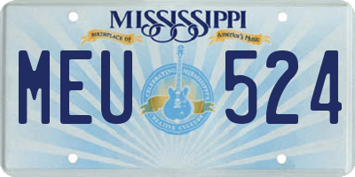 MS license plate MEU524