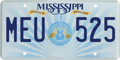 MS license plate MEU525