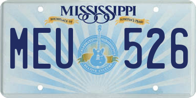 MS license plate MEU526