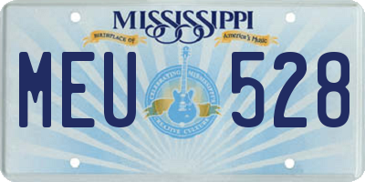 MS license plate MEU528