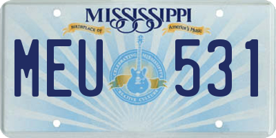 MS license plate MEU531