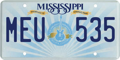 MS license plate MEU535