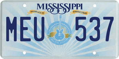 MS license plate MEU537