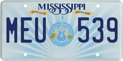 MS license plate MEU539