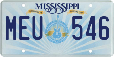 MS license plate MEU546