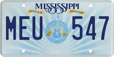 MS license plate MEU547