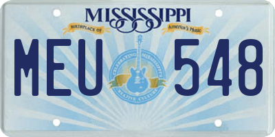 MS license plate MEU548