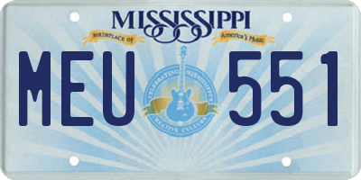 MS license plate MEU551