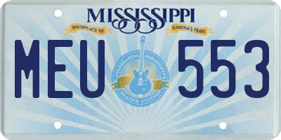 MS license plate MEU553