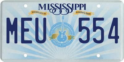 MS license plate MEU554