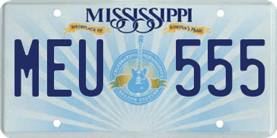 MS license plate MEU555