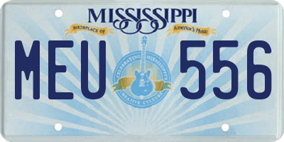 MS license plate MEU556