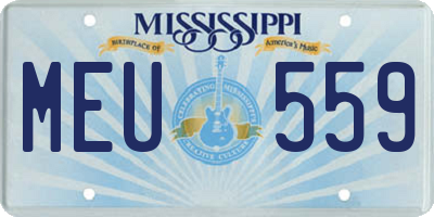 MS license plate MEU559