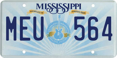 MS license plate MEU564