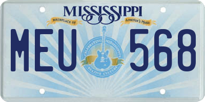 MS license plate MEU568