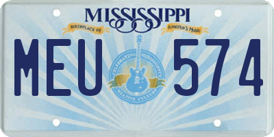 MS license plate MEU574