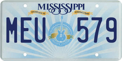 MS license plate MEU579