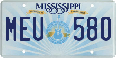 MS license plate MEU580