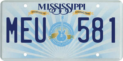 MS license plate MEU581