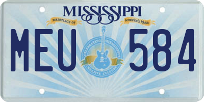 MS license plate MEU584