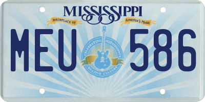 MS license plate MEU586