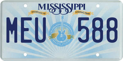 MS license plate MEU588