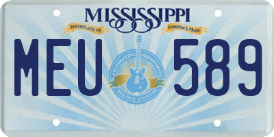 MS license plate MEU589