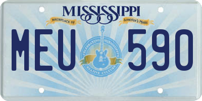 MS license plate MEU590