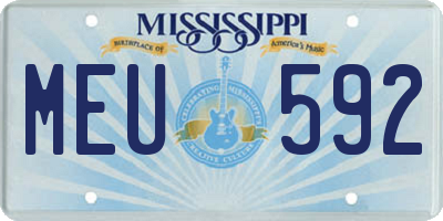 MS license plate MEU592