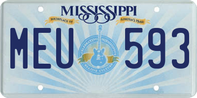 MS license plate MEU593