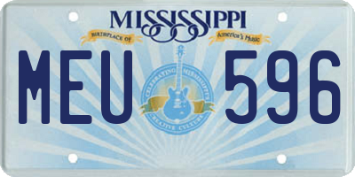 MS license plate MEU596