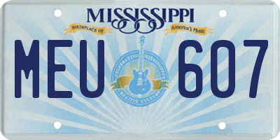 MS license plate MEU607