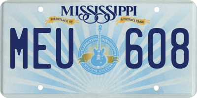 MS license plate MEU608