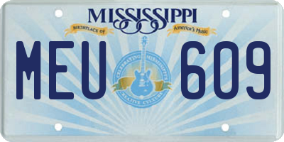 MS license plate MEU609